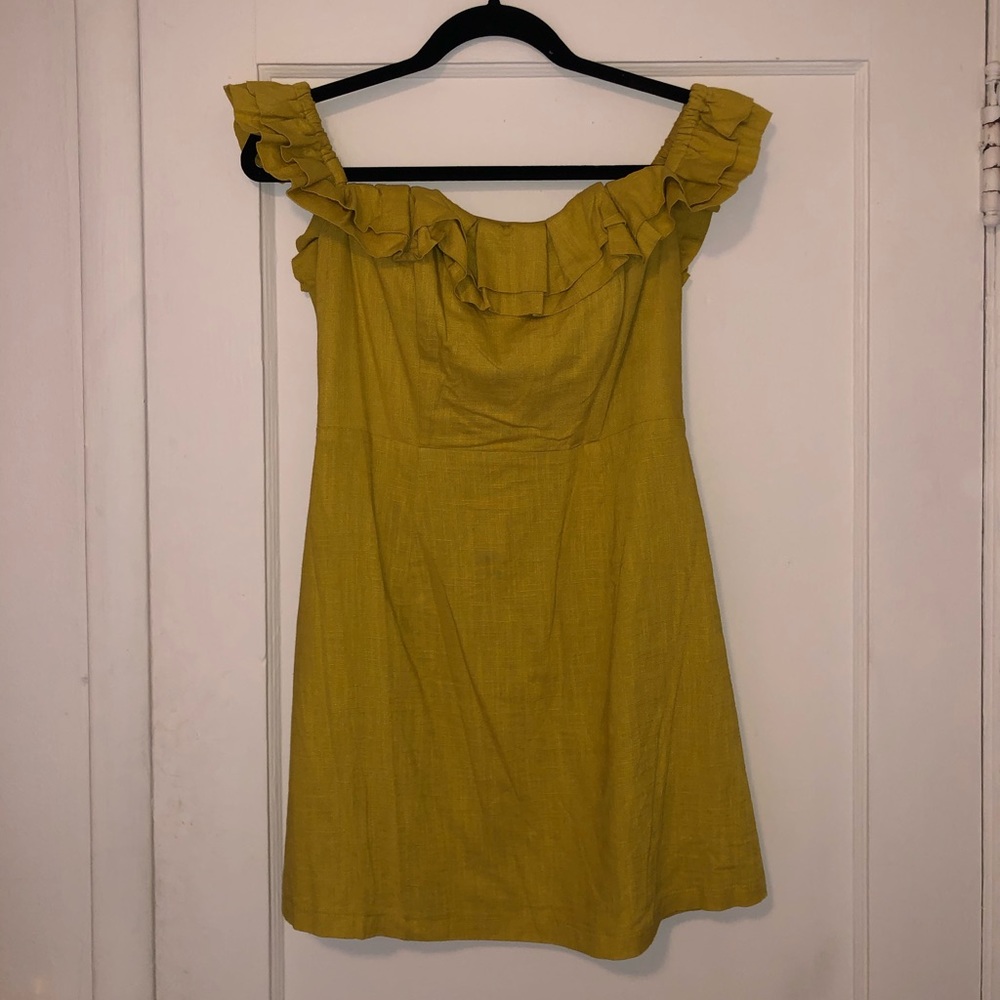 Mustard yellow mini dress